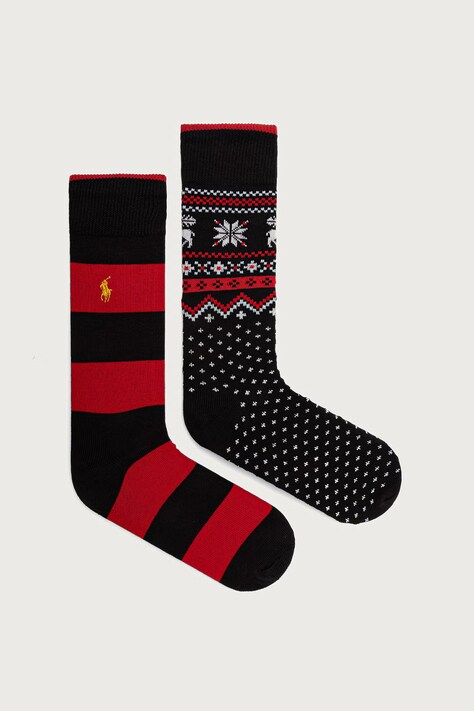 Polo Ralph Lauren Skarpety niemowlęce z bawełną 2-pack czerwone 449P22331