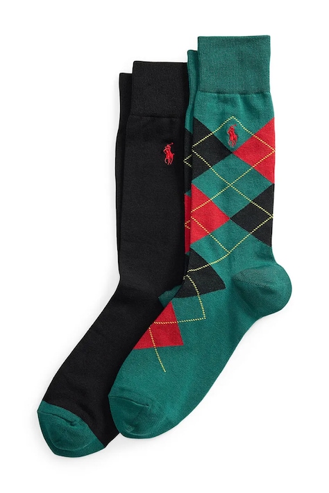 Polo Ralph Lauren Skarpety męskie z bawełną 2-pack zielone 449912706