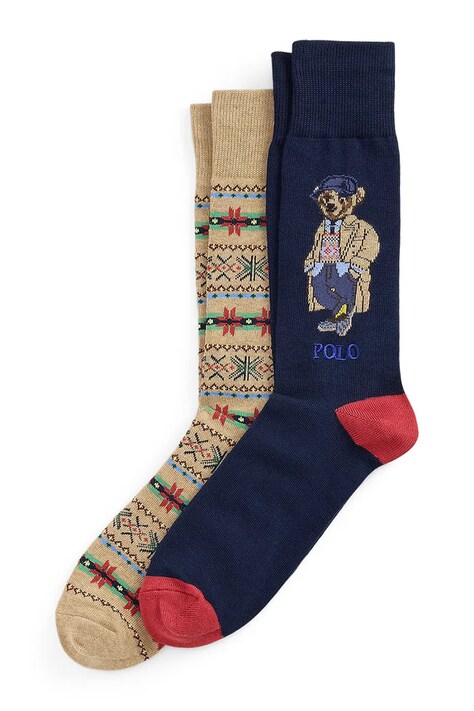 Polo Ralph Lauren Skarpety męskie z bawełną 2-pack granatowe 449P22335