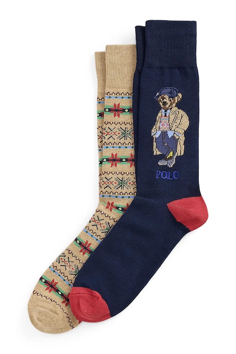 Polo Ralph Lauren Skarpety męskie z bawełną 2-pack granatowe 449P22335