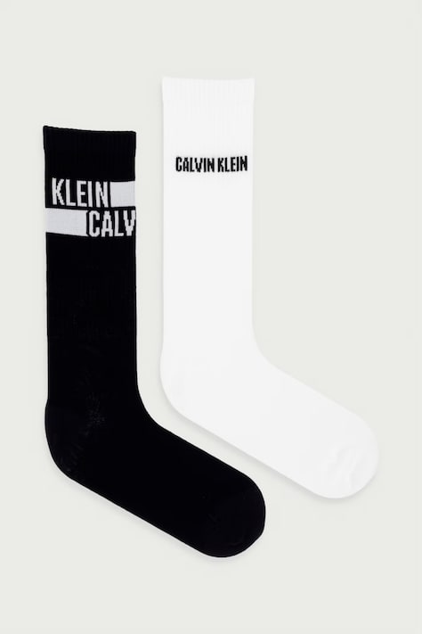 Calvin Klein Ponožky dámske s bavlnou 2-pak čierne 701241734