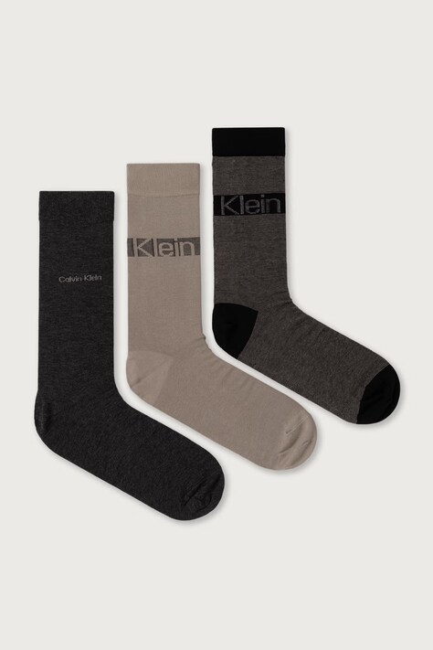 Calvin Klein Skarpety męskie 3-pack szare 701241208