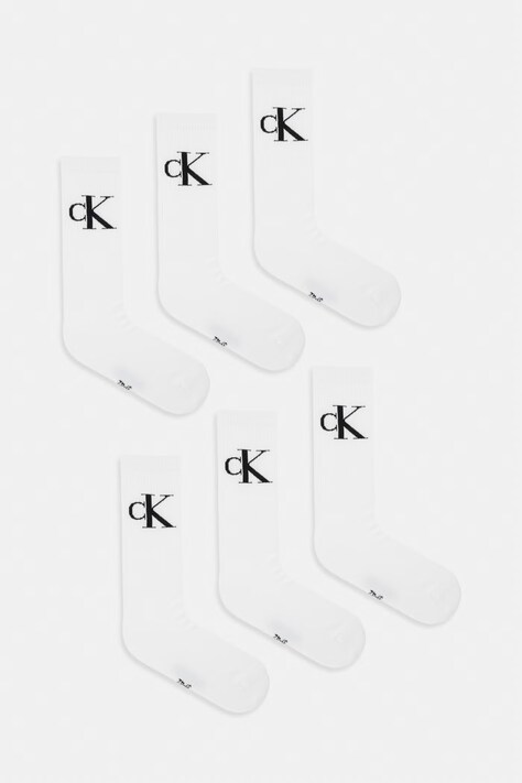 Calvin Klein skarpety męskie z bawełną 6-pack białe 701244099