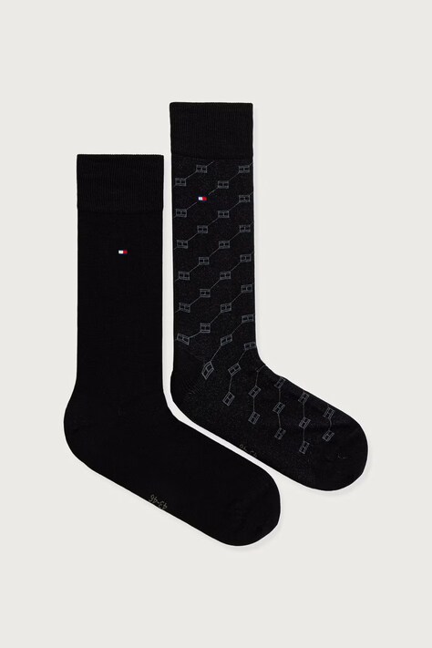 Tommy Hilfiger skarpety męskie z bawełną 2-pack czarne 701241991