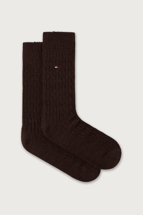 Tommy Hilfiger Ponožky pánské s příměsí vlny hnědé 701241830