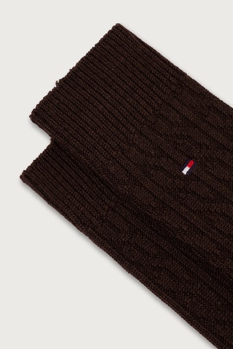 Tommy Hilfiger Skarpety męskie z dodatkiem wełny brązowe 701241830