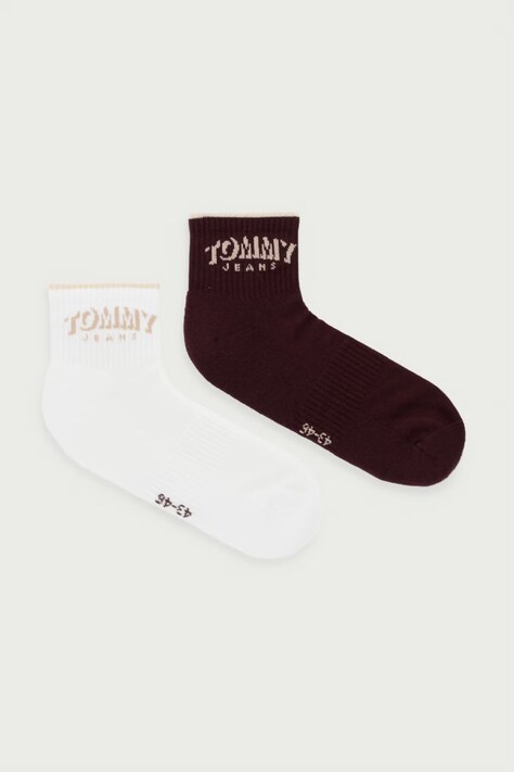 Tommy Hilfiger skarpety męskie z bawełną 2-pack bordowe 701242195