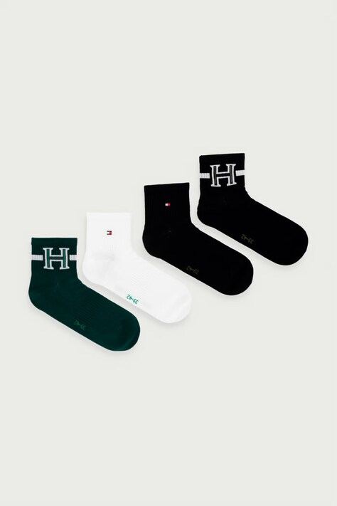 Tommy Hilfiger Skarpety męskie z bawełną 4-pack zielone 701244106