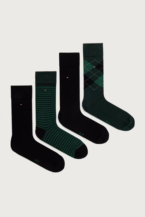 Tommy Hilfiger Skarpety męskie z bawełną 4-pack zielone 701244101