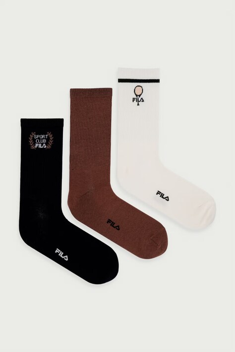 Fila Skarpety męskie z bawełną 3-pack brązowe F5523