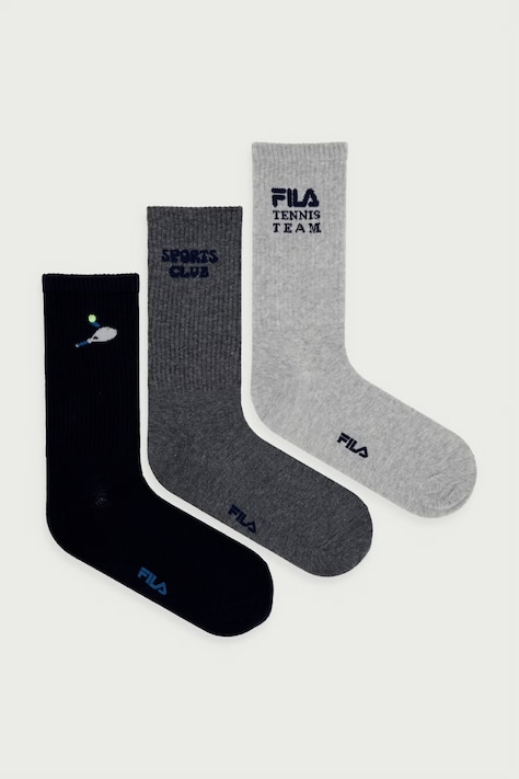 Fila Skarpety męskie z bawełną 3-pack szare F5522