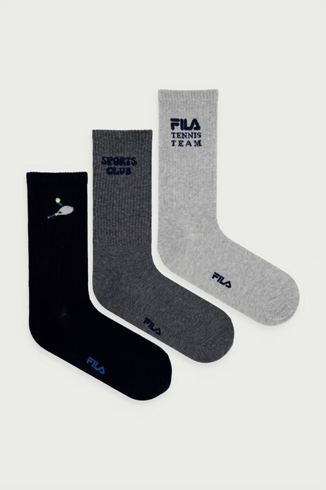 Fila Skarpety męskie z bawełną 3-pack szare F5522