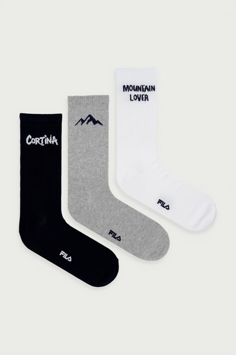 Fila Skarpety męskie z bawełną 3-pack białe F5521