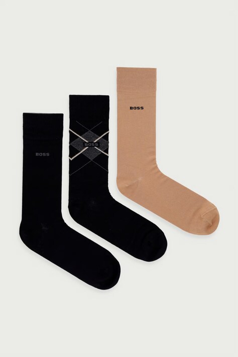 BOSS Skarpety męskie 3PRSGiftset ArgyleCC 3-pack czarne 50567884