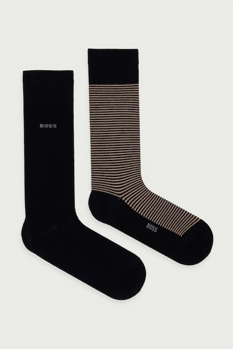 BOSS ponožky pánske 2PRS Stripe VIBamboo 2-pak čierne 50564459