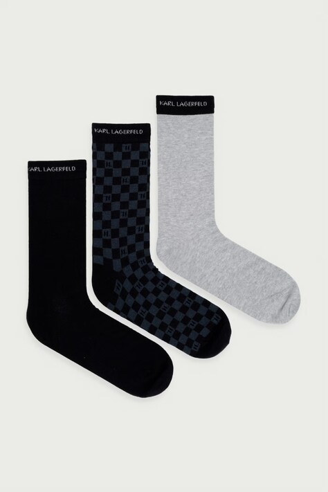 Karl Lagerfeld Čarape za muškarce 3-pack crne B4M47027