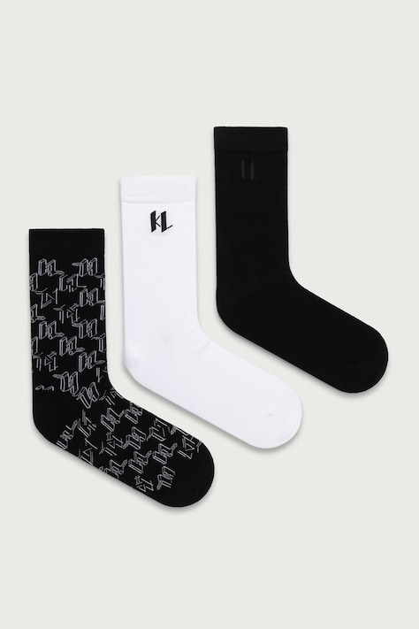 Karl Lagerfeld Čarape za muškarce s pamukom 3-pack bijele B4M47037