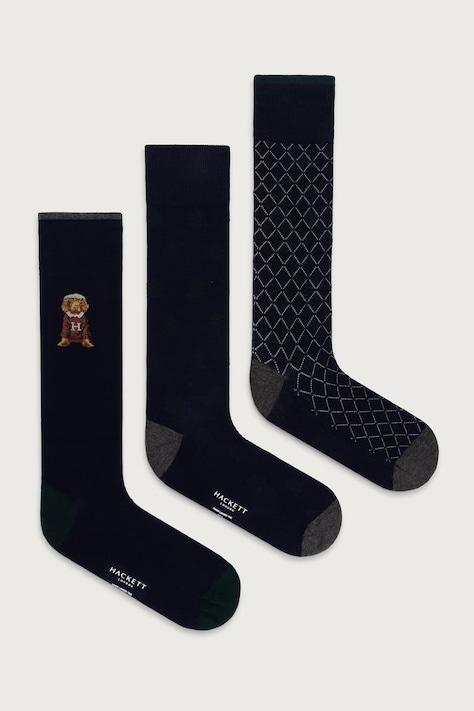 Hackett London skarpety męskie 3-pack granatowe HMU300081