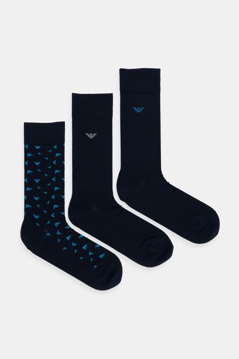 Emporio Armani Underwear skarpety męskie 3-pack granatowe EM000554 AF25376