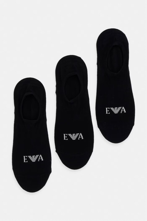 Emporio Armani Underwear skarpety stopki męskie 3-pack czarne EM000548 AF26377