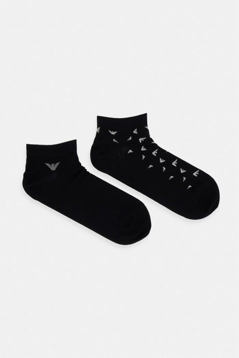 Emporio Armani Underwear skarpety męskie z bawełną 2-pack czarne EM000538 AF25376