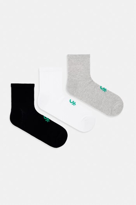 United Colors of Benetton Ponožky pánské s bavlnou 3-pack bílé 6GB9V700Q