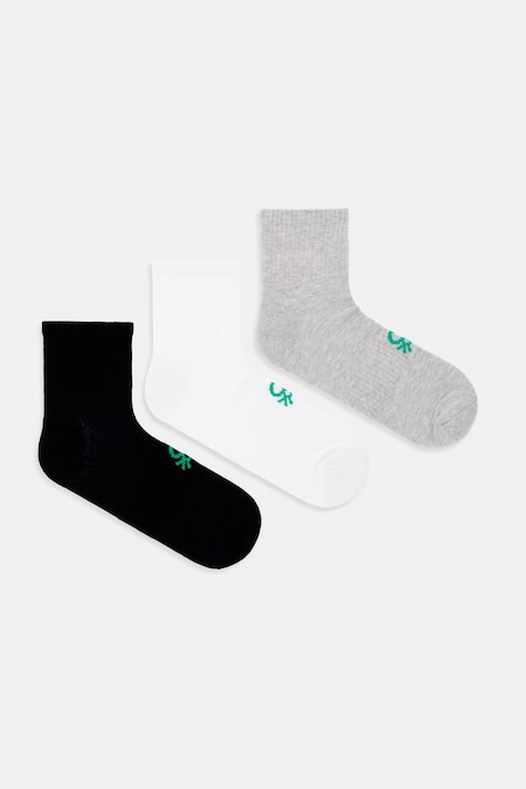 United Colors of Benetton Ponožky pánské s bavlnou 3-pack bílé 6GB9V700Q