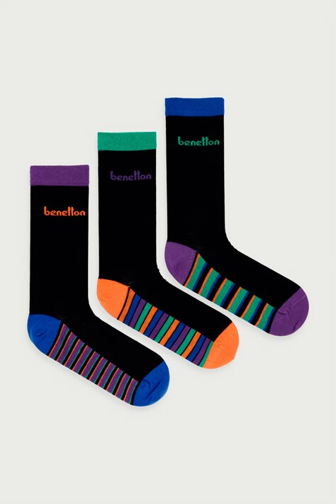 United Colors of Benetton Ponožky pánske 3-pak čierne 6GB9V700V