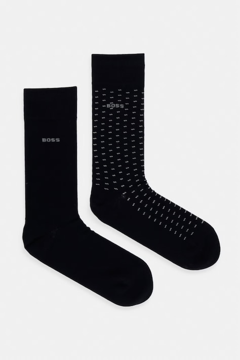 BOSS ponožky pánské s bavlnou 2P RS Minipattern 2-pack černé 50564502