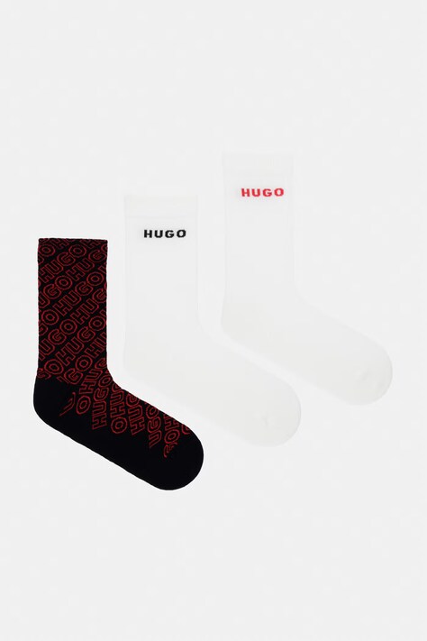 HUGO skarpety męskie 3P QS LOGO AOP CC 3-pack czarne 50564819