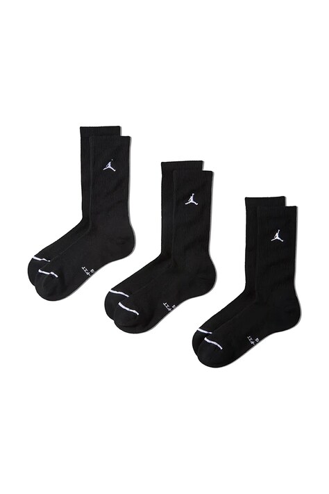 Jordan Skarpety sportowe z bawełną 3-pack czarne IR6319.010