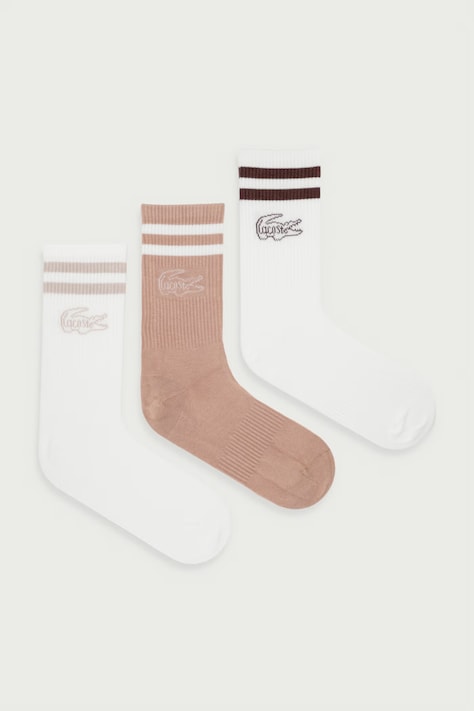 Lacoste Skarpety z bawełną 3-pack beżowe RA9191