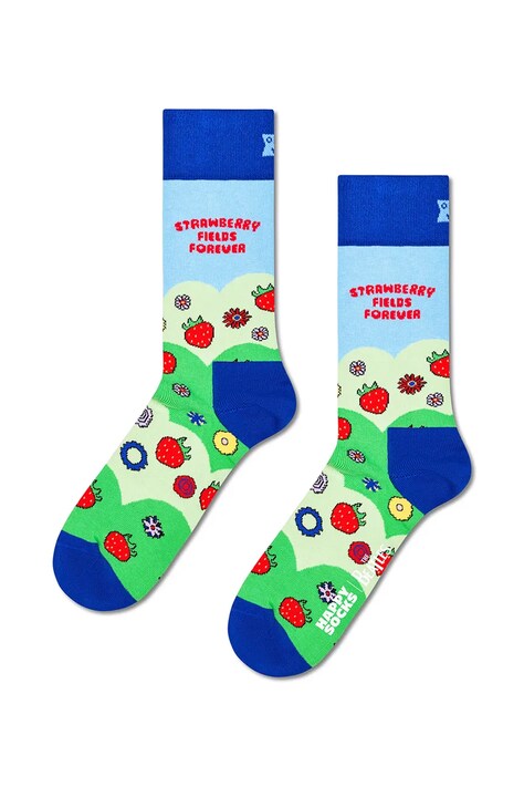 Happy Socks Skarpety z bawełną x BEATLES niebieskie P005802
