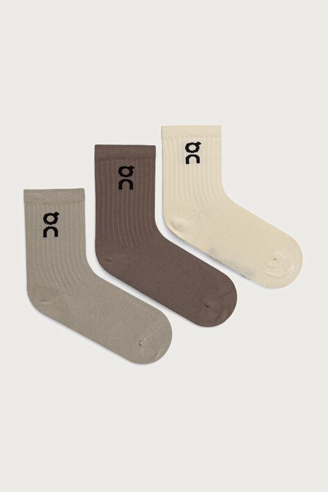 On Skarpety sportowe 3-pack brązowe 2UF10314953