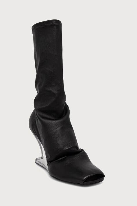 Rick Owens Lilies Cantilever 8 botki z odkrytymi palcami damskie czarne LI02F2802.LS0