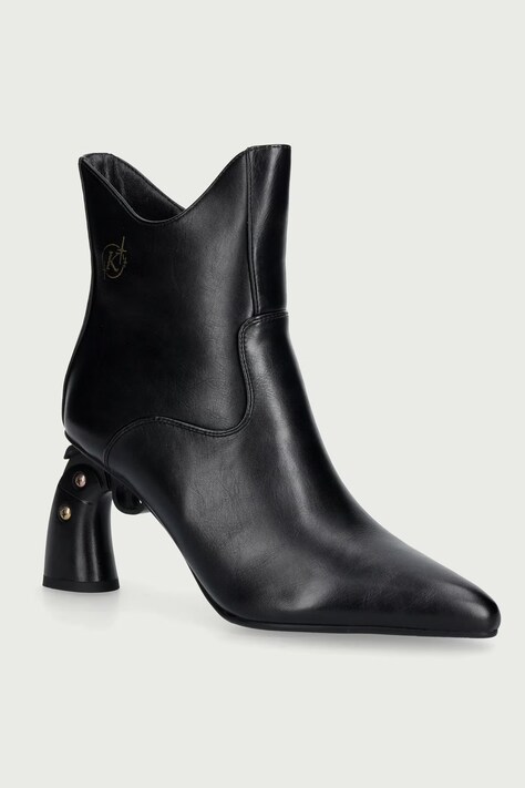 Koi Footwear Botki damskie GG01-VENDETTA GUN HEEL BOOTS czarne GG01