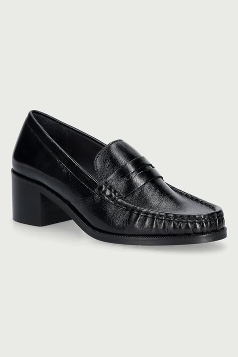 Jonak Mokasyny damskie skórzane DELICIEUX CUIR VIEILLI czarne 4100226/H26