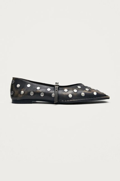 Alohas Baleriny skórzane Sway brązowe S101584-01