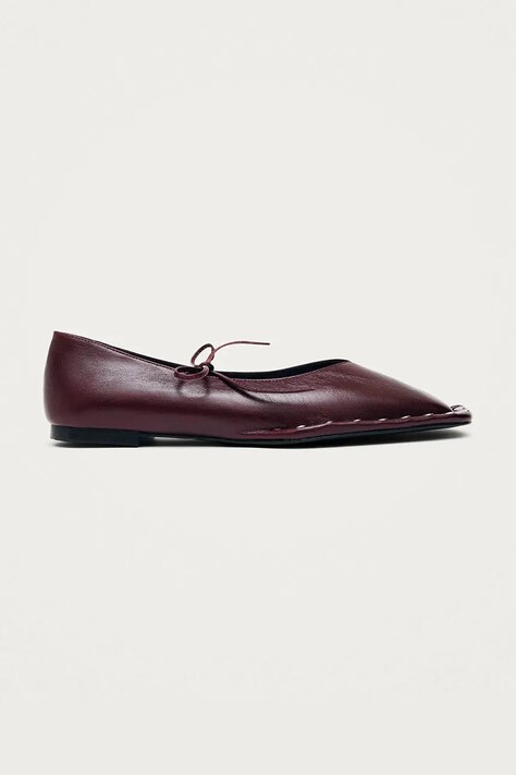 Alohas Baleríny kožené Sway burgundské S101480-01
