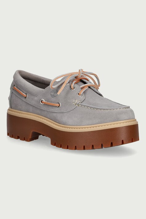 Timberland Stone Street Boat μοκασίνια με πλατφόρμα Γυναικεία σουέτ γκρί TB0A2GVFEJR1