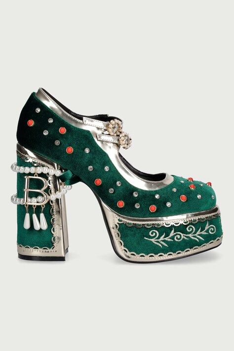 Koi Footwear туфлі-човники Boleyns Revenge Bejewelled — AW26-OBDTYK, зелений — фото 2