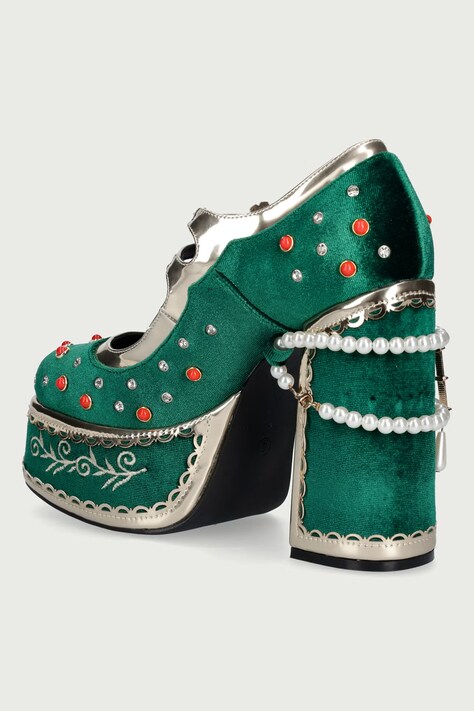 Koi Footwear туфлі-човники Boleyns Revenge Bejewelled — AW26-OBDTYK, зелений — фото 3