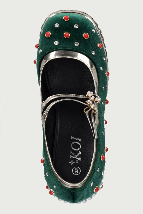 Koi Footwear туфлі-човники Boleyns Revenge Bejewelled — AW26-OBDTYK, зелений — фото 4