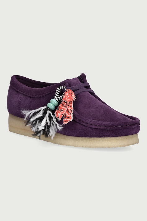 Clarks Originals Mokasyny damskie zamszowe fioletowe 26328076