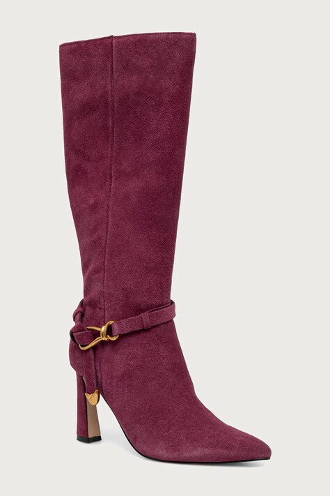 Steve Madden Kozaki damskie zamszowe Sirrens bordowe 11004776
