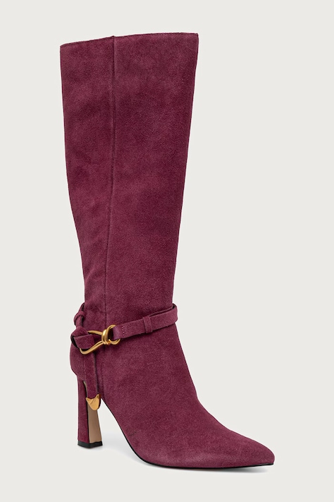 Steve Madden Kozaki damskie zamszowe Sirrens bordowe 11004776