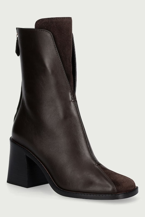 Pollini Botki damskie skórzane brązowe PA21038M0PPA230A