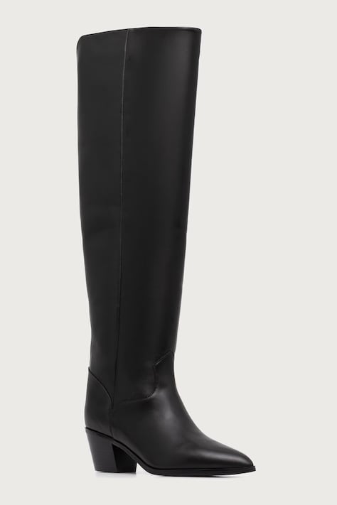 Twinset Kozaki damskie skórzane czarne 262TGT046