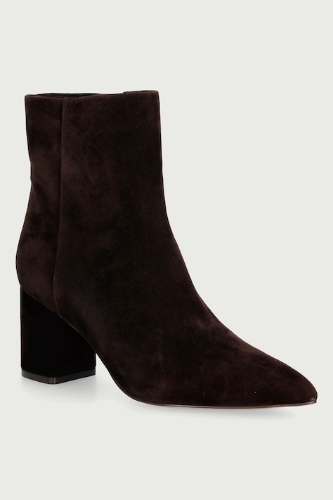 Twinset Členkové čižmy na podpätku dámske semišové hnedé 262TGT054