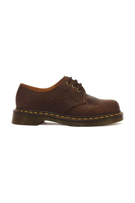 Dr. Martens Półbuty damskie skórzane 1461 Emboss Floral brązowe DM43277200
